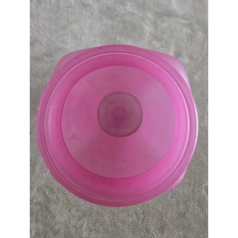 Vintage Vase Pink Fuchsia Frosted Glass 9x5